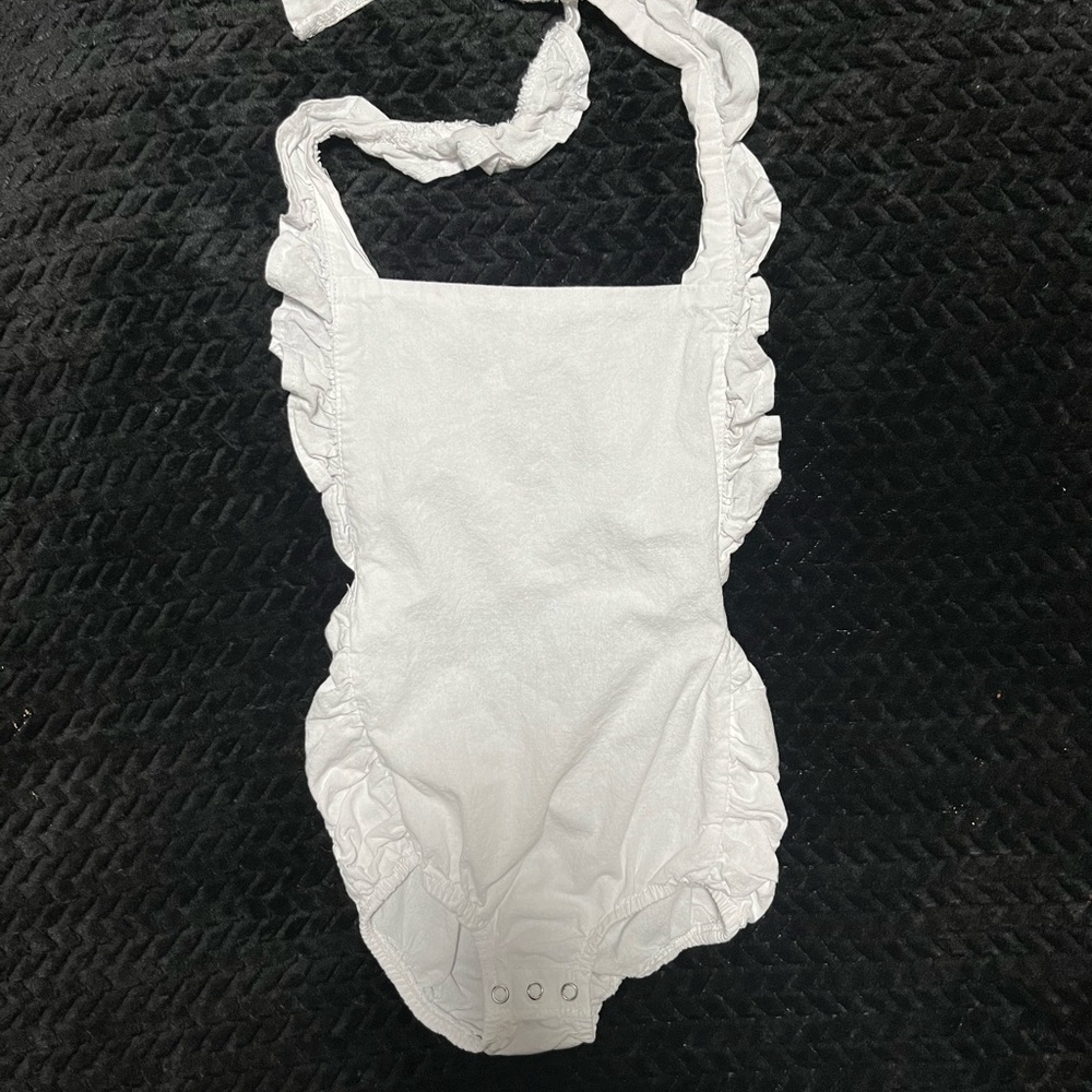 White Ruffled Baby romper